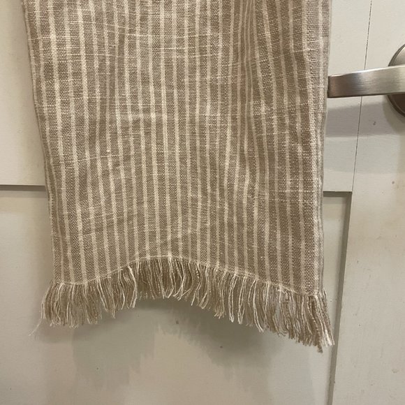 H&M Fringe-Hem Linen Blend Stripe Pants NWT - Size 32 / 0 - Picture 5 of 9